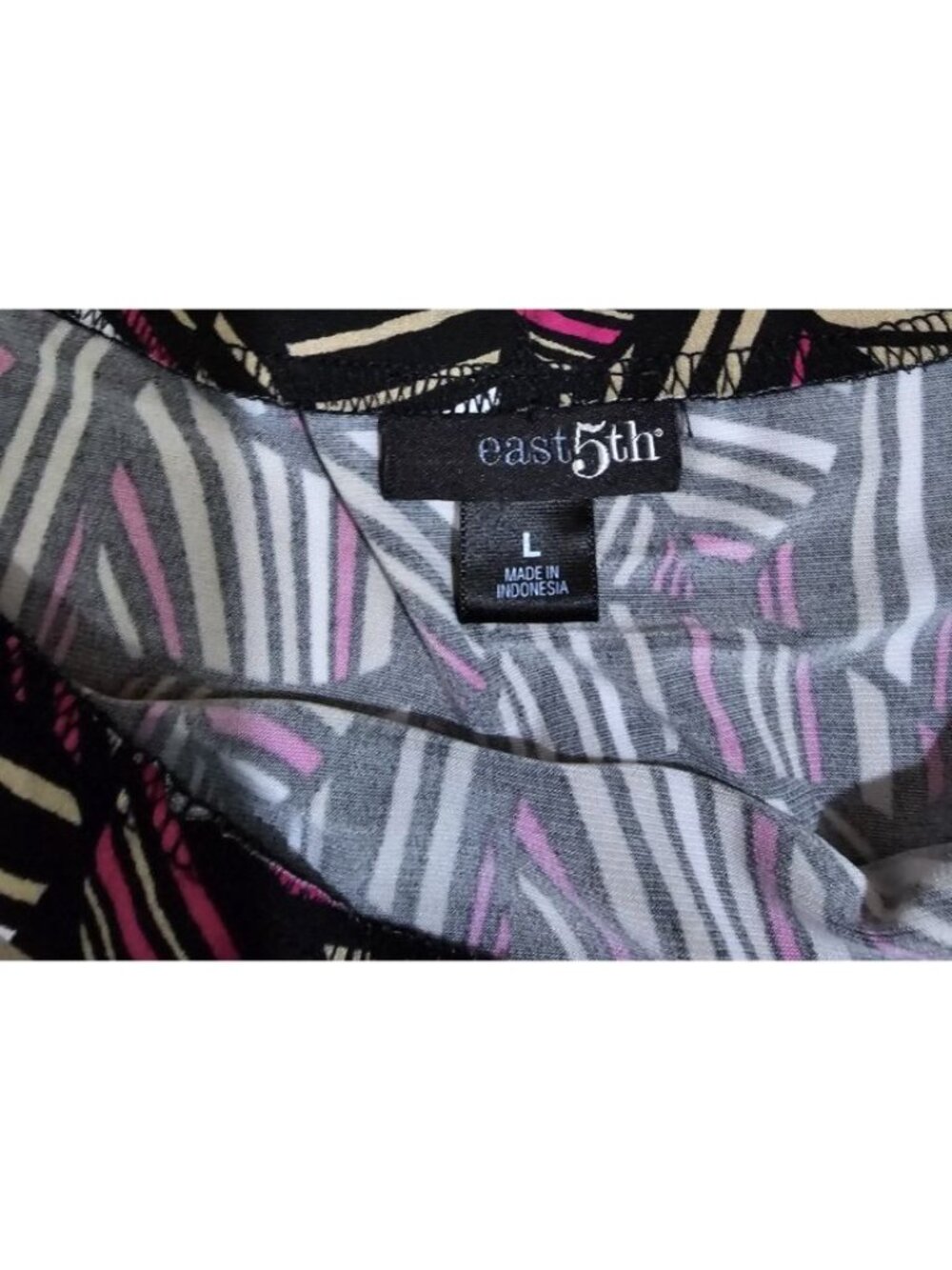 East 5th Women's L Geometric Print A-Line Skirt Black Pink White Vintage Retro - Picture 6 of 6